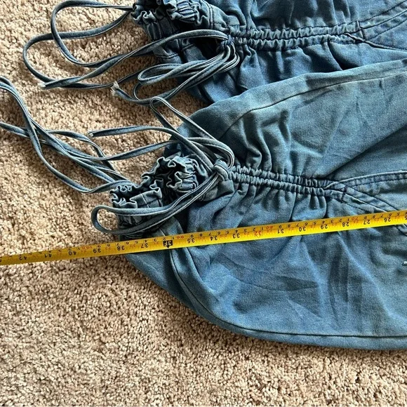 Stylish Blue Drawstring Denim Pants - Picture 4 of 4